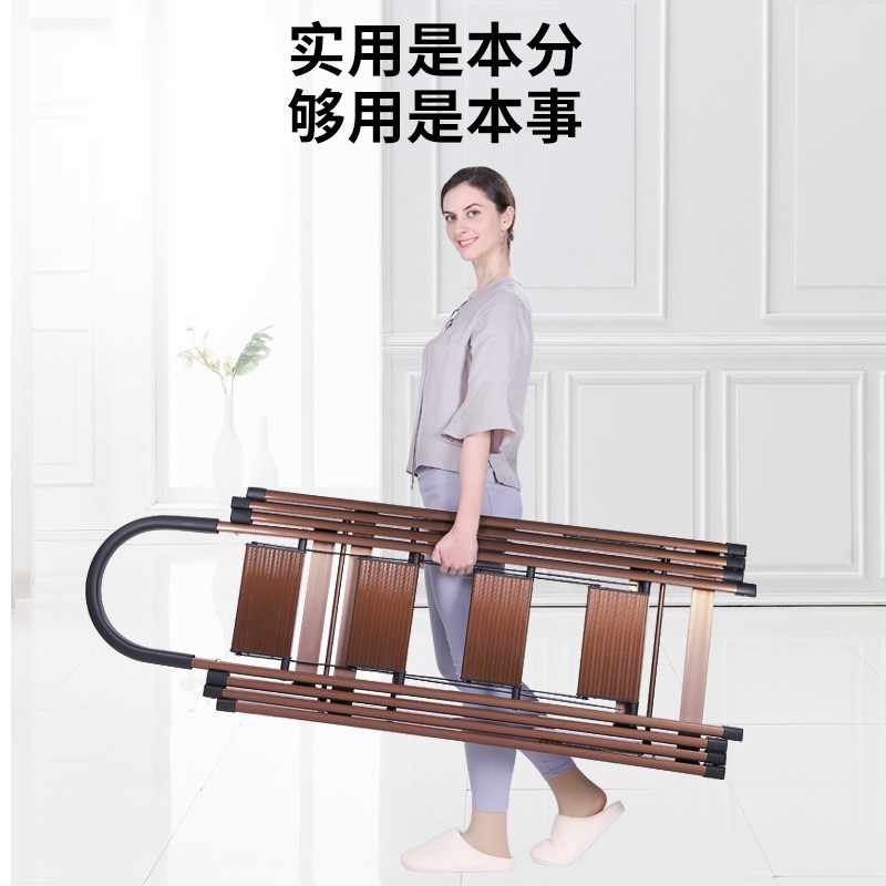 家用梯子折叠晾衣架室内多功能两用加厚铝合金人字梯四五扶梯 三维工匠 5步橙色豪华款Plus+[全加宽-加厚]-推荐高清大图