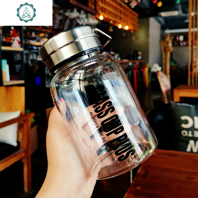 封后 1500ml送杯套杯刷视频介绍_中式泡茶超大容量玻璃杯车载长途旅行