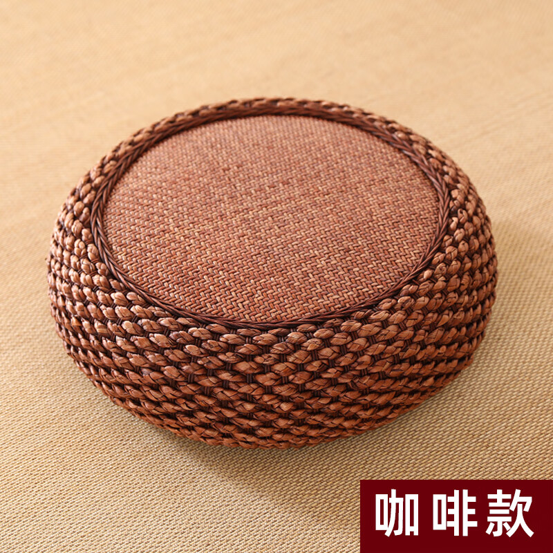 蒲团坐垫屁垫 打坐垫榻榻米日式增高圆形加厚 咖啡款 直径50(高12CM)