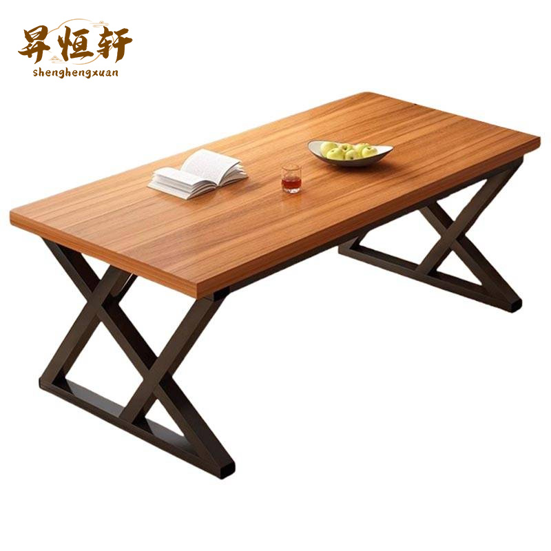 家用小户型餐桌简约现代出租房用饭桌餐饮店专用长方形餐桌洽谈桌办公桌100*60*75cm 张高清大图