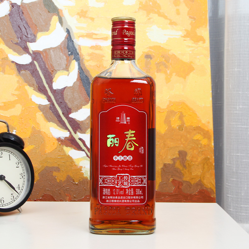 塔牌 绍兴黄酒 高盖丽春花雕酒500ml*2瓶手工半甜型花雕酒自饮老酒