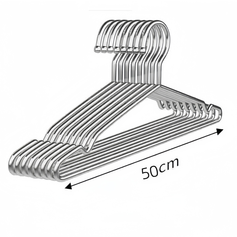 悦兴诚 不锈钢衣架 衣架衣撑50cm10个装