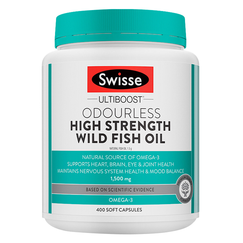 Swisse 野生鱼油软胶囊 1500mg 400粒 1瓶装 高浓度深海无腥味鱼油/深海鱼油 搭配卵磷脂 澳洲进口