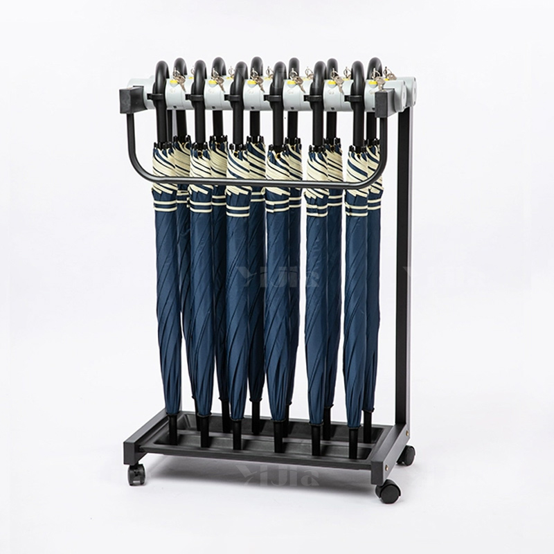 翌嘉YJ4122853 雨伞架大容量伞架商用酒店铁艺含锁雨伞收纳架 12头含12把伞高清大图