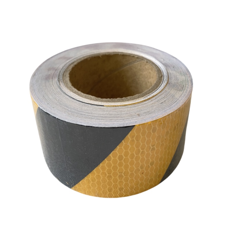 途务 反光警示胶带 黑黄晶格10cm*25m 卷高清大图