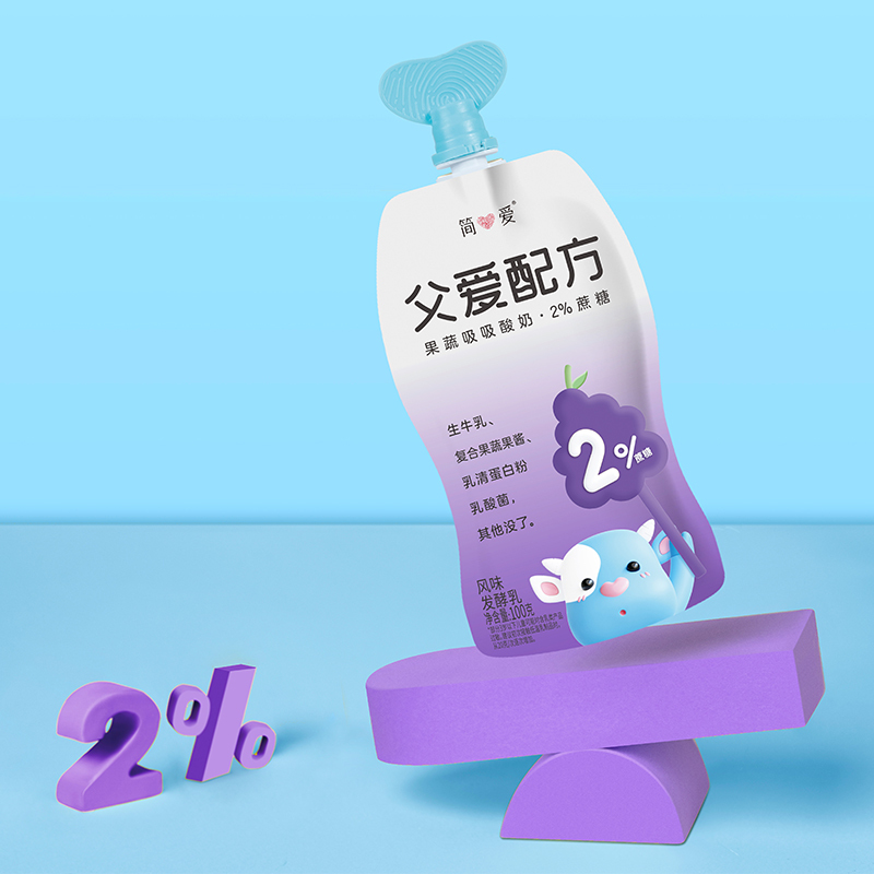 简爱 父爱配方2%蔗糖儿童酸奶100g*12袋 低温酸奶