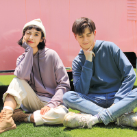 2019春季男式连帽卫衣宽松假两件情侣装卫衣男休闲上衣2019春
