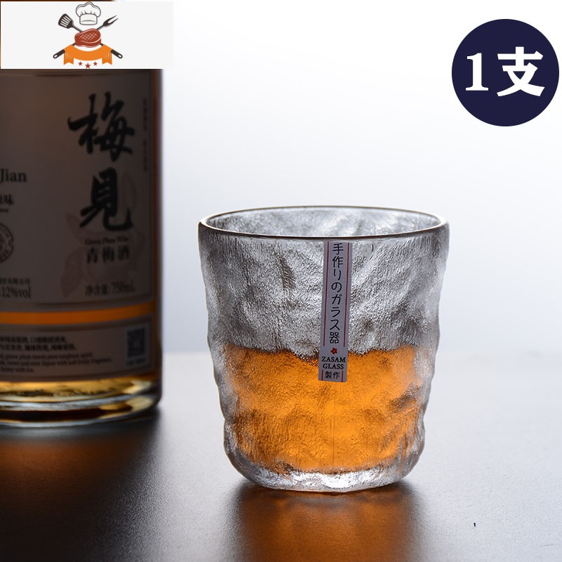 日式高颜值玻璃冰川杯ins风家用创意茶杯洋酒杯子水杯威士忌酒杯 敬平高清大图