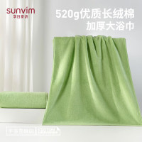 洁玉(Jeyu) 优质长绒棉加厚大浴巾纯棉 绿色 520g