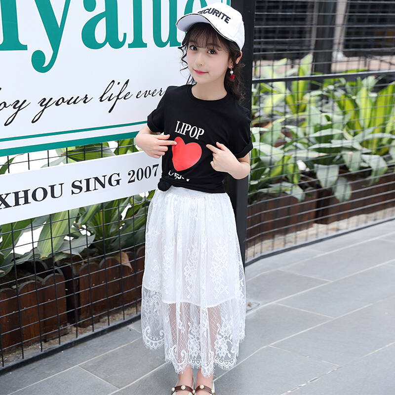 女童夏装2018时髦套装韩版儿童装大童夏季时尚洋气潮衣两件套ljq
