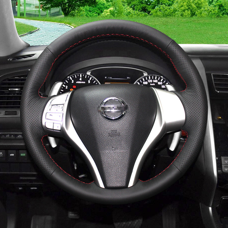 手缝真皮方向盘套适用于日产经典轩逸逍客骐达天籁奇骏阳光骊威