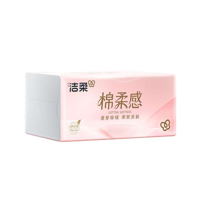 洁柔牌纸面巾(FACE粉立体压花软抽)90抽3层(6包装)TR054501A高清大图