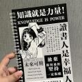 高颜值笔记本花子A5线圈本子横线黑白漫画学生记事本ins-知识女孩;4本装