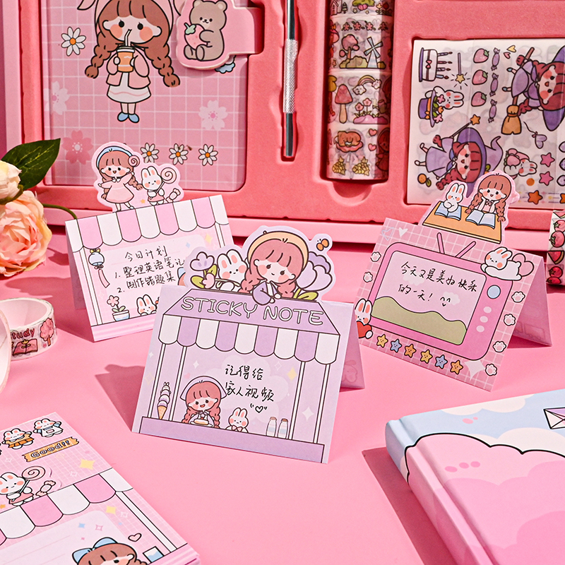 敬唐文房斋可爱手帐本套装网红少女心手账本简约ins风笔记本子贴纸