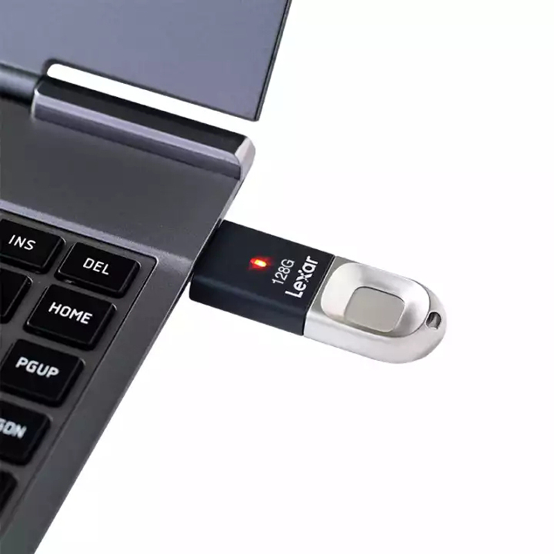 雷克沙(Lexar)F35 U盘 128GB 高速USB3.0 读150MB/s 金属指纹加密 保护隐私安全