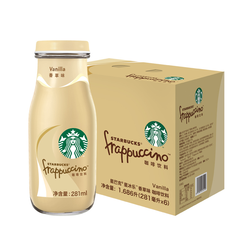 starbucks/星巴克星冰乐香草味咖啡饮料281ml*6瓶