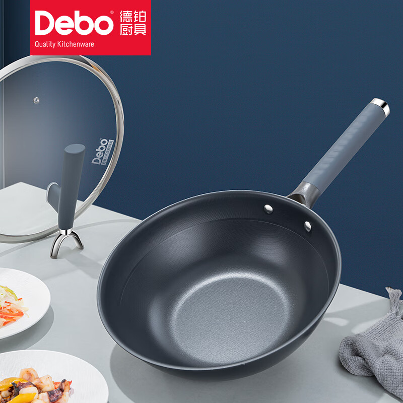 德铂(Debo)帕拉格无涂层不粘炒锅无油烟有钛32cm锅DEP-DS405高清大图
