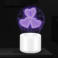 创意3D灭蚊灯家用卧室usb充电灭蚊器孕妇婴儿无辐射室内驱蚊灯 爱心 usb
