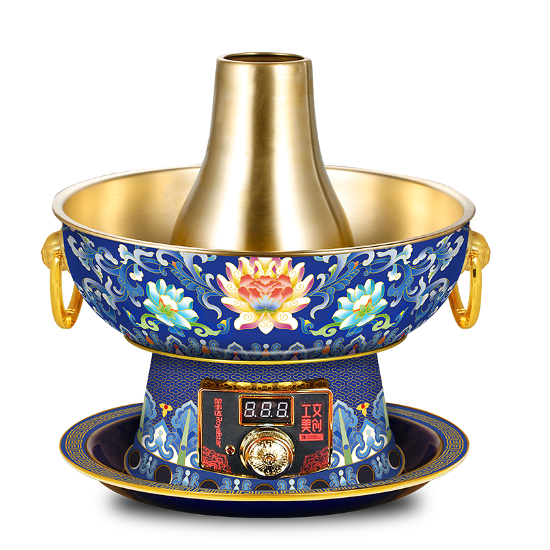 荣事达HG1890工美-景泰蓝铜火锅3.5L高清大图