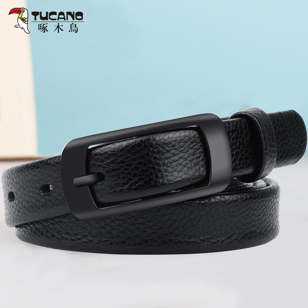 啄木鸟皮带女士真皮纯牛皮腰带女式百搭装饰时尚百搭软裤带潮i软式高清大图