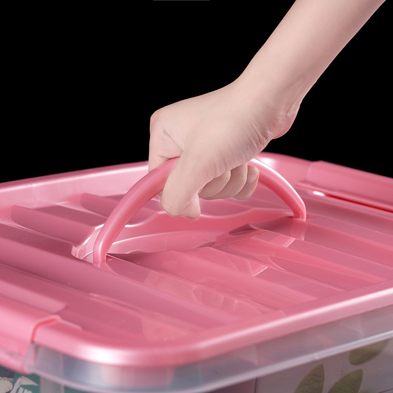 JEKO&JEKO 便捷储物箱2.5L塑料桌面小号透明收纳箱化妆品儿童玩具收纳盒零食整理箱 SWB-506