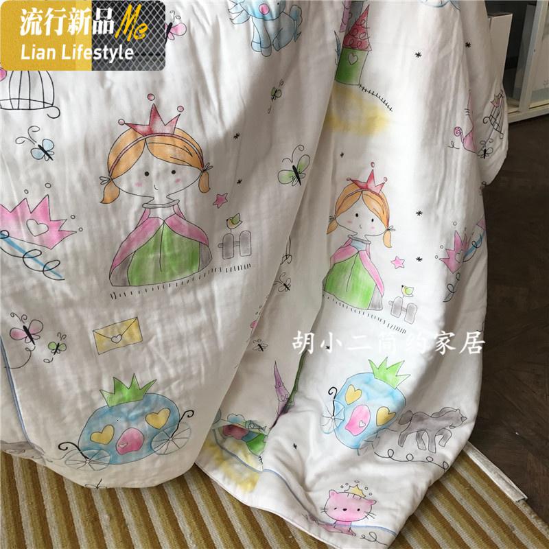 竹棉纱布婴儿宝宝空调被夏凉被夏季幼儿园卡通小孩儿童盖被薄被子 三维工匠高清大图