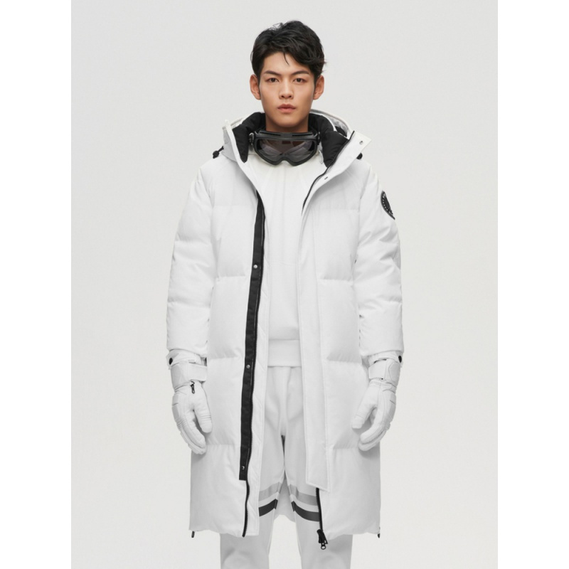 波司登极寒鹅绒服男2021新款提花迷彩简约时尚防风连帽反光带外套