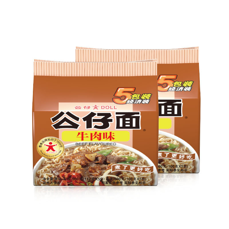 公仔面五连包牛肉味560g