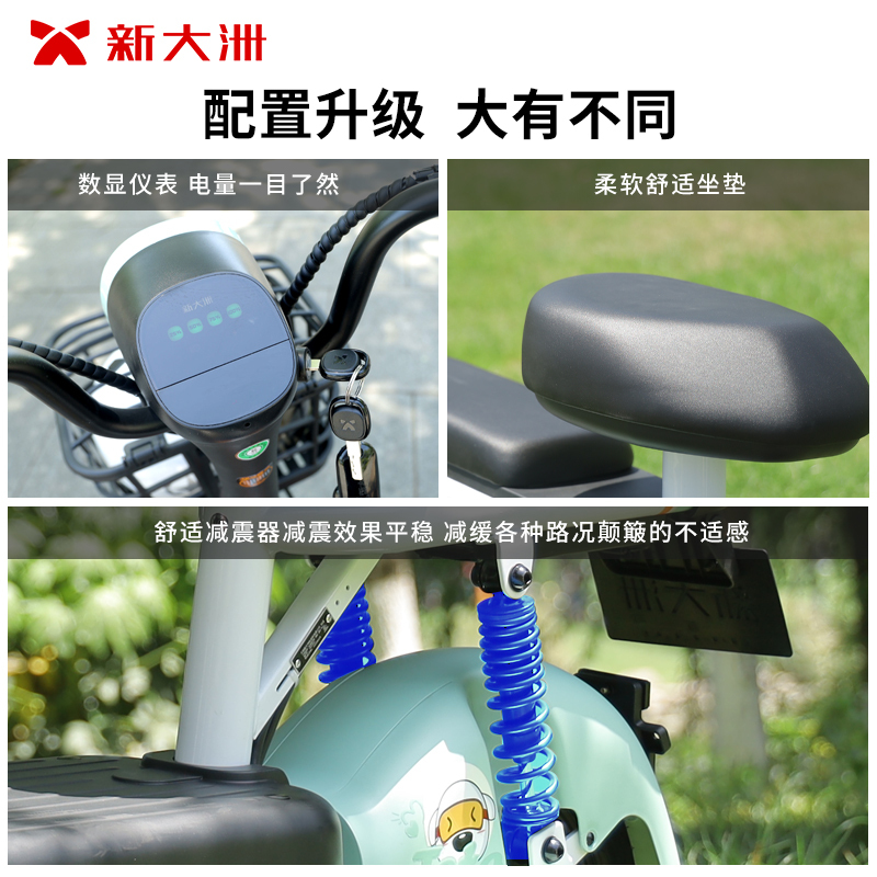 派乐/PALLA 塔塔 新国标48V18Ah石墨烯电动自行车成人超长续航二轮踏板电瓶车 水雾桃粉
