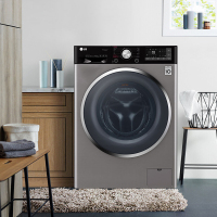 LG洗衣机 WD-QH451B7H 家用10公斤大容量全自动滚筒洗干一体洗衣机 DD变频电机 碳晶银 烘干
