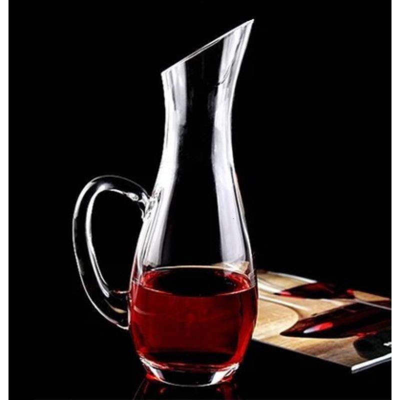 斜口带把玻璃红酒醒酒器 家用葡萄酒倒酒器玻璃酒壶酒具(请先与客服确认再)