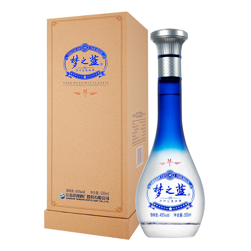 洋河(YangHe) 蓝色经典梦之蓝M1 45度500ml 单瓶装浓香型白酒口感绵柔