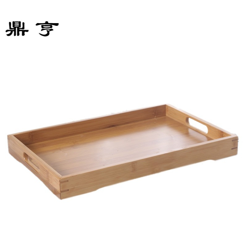鼎亨花茶具托盘日式茶盘托盘带提手茶托居家竹木制品茶盘点心盘水