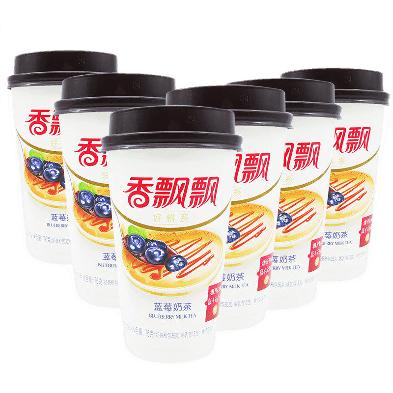 香飘飘蓝莓奶茶6杯装内含小袋装正品香漂飘固体饮料