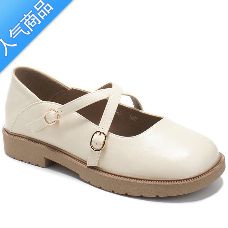 SUNTEK黑色小皮鞋女英伦风厚底2023年新款春季鞋乐福鞋玛丽珍气质单鞋图片