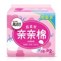 高洁丝亲亲棉系列丝薄棉柔卫生巾日用组合18片*12包姨妈巾(日用240mm )