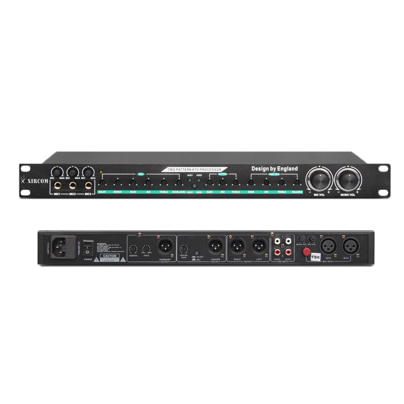 XIRCOM(捷讯)XC-EK3前级效果器(黑色)前级效果器ktv混响音频处理器会议室、卡拉ok话筒防啸叫器