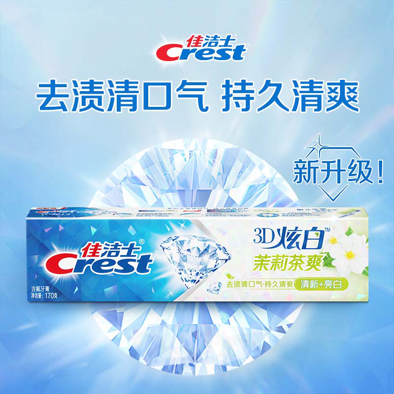 佳洁士 170g 3D炫白茉莉茶爽牙膏( 单位:支)高清大图