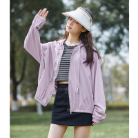 唐狮2025年夏季新款外套女防晒衣薄纱外穿开衫连帽休闲透气上衣_100871 S 薄雾紫
