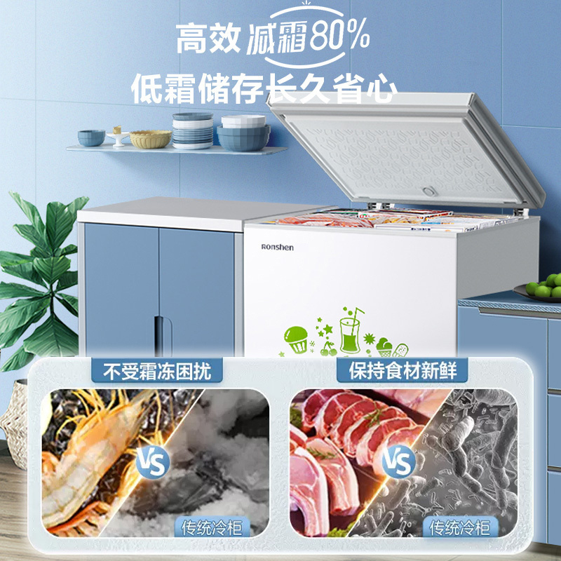 容声(Ronshen)145升 小型冰柜冷柜 冷藏冷冻转换 一级能效 家用单温大冷冻力卧式 国补 BD/BC-145MB