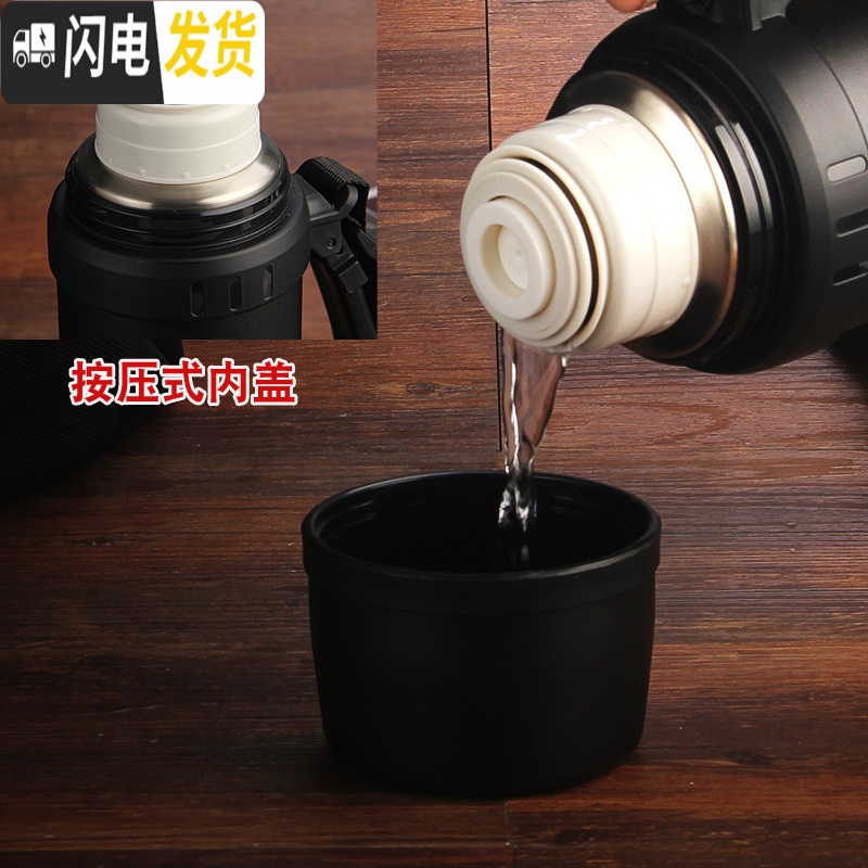 三维工匠保温杯大容量不锈钢真空男女户外旅游壶便携保温水壶1100 1000磨砂红色+杯套+杯刷高清大图