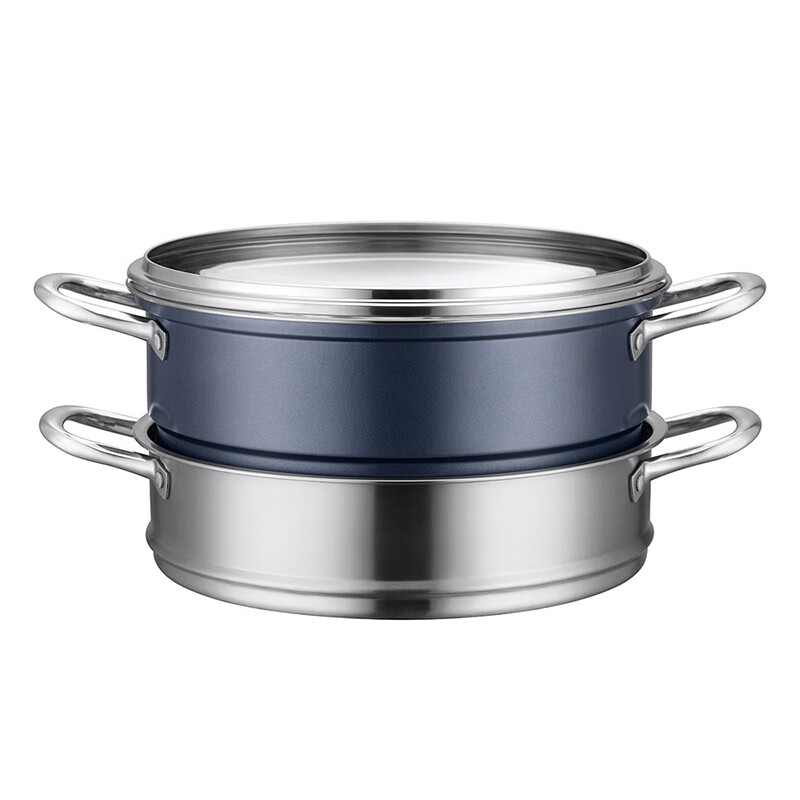 德世朗 DFS-Z870C 致尚不锈钢两层多用蒸锅 加厚锅身耐磨耐用 28cm高清大图