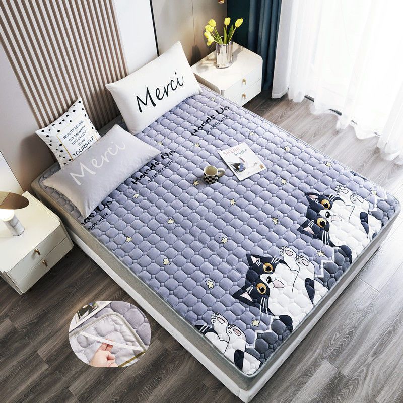 法兰绒床垫加厚防滑冬天保暖睡垫榻榻米软垫被学生宿舍单人床褥子高清大图