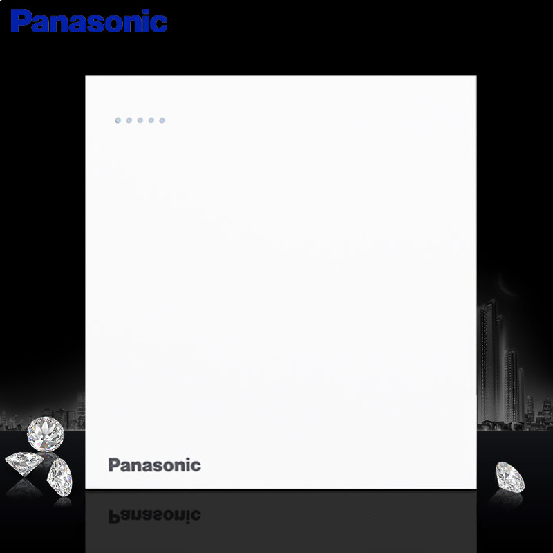 松下(Panasonic)松下致承系列86型大板无边框暗装家用大面板开关五孔插座电源16A插座单开双联三联双控荧光灯开关 致承白色 一位双控带荧光