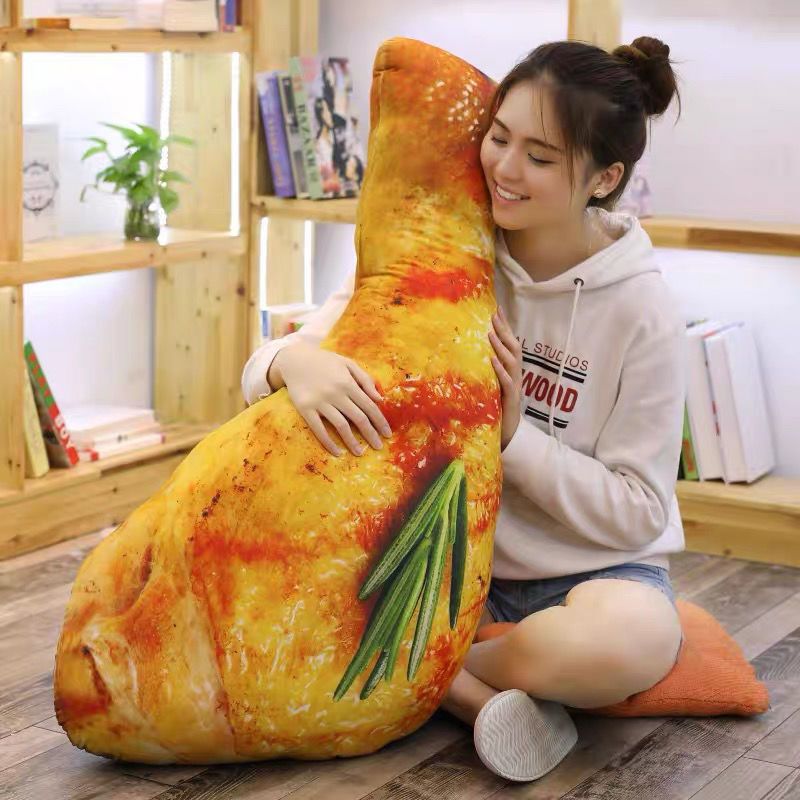 仿真鸡腿抱枕毛绒玩具抱着睡搞怪布娃娃创意个性玩偶整蛊情人礼物 20厘米小可爱款
