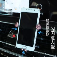 车载手机支架镶钻汽车出风多功能支架导航架重力卡扣式支架