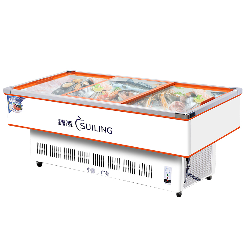 穗凌suiling16米长海鲜柜展示冰柜海鲜展示柜商用岛柜烧烤串串冰箱