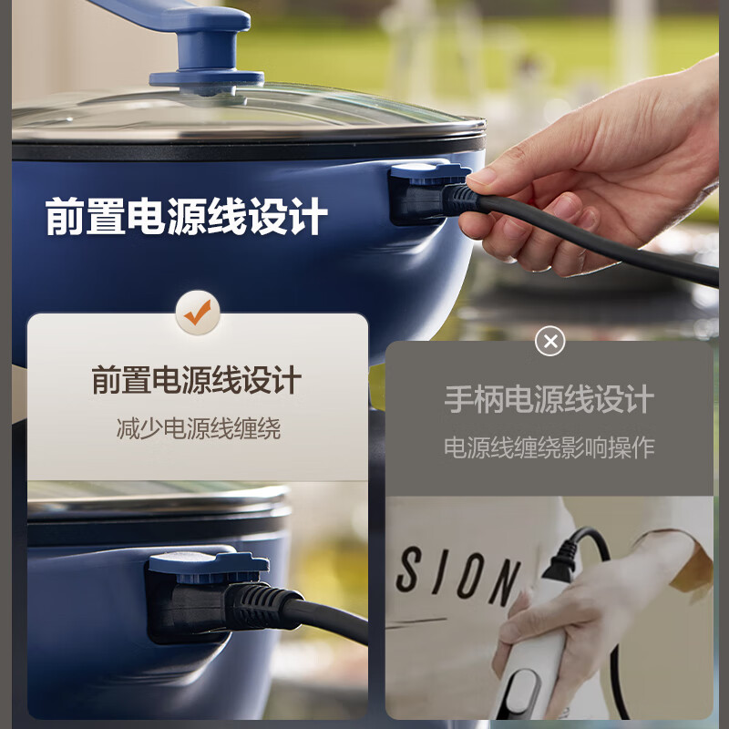 苏泊尔(SUPOR)电炒锅 电煮锅 电火锅 电蒸锅 家用多功能蒸煮炒菜 一体电热锅 4L多用途CJ28A816配蒸笼高清大图