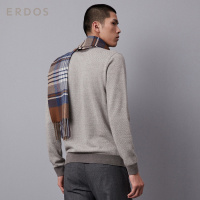 ERDOS 精纺圆领男士羊绒衫针织衫休闲百搭撞色设计