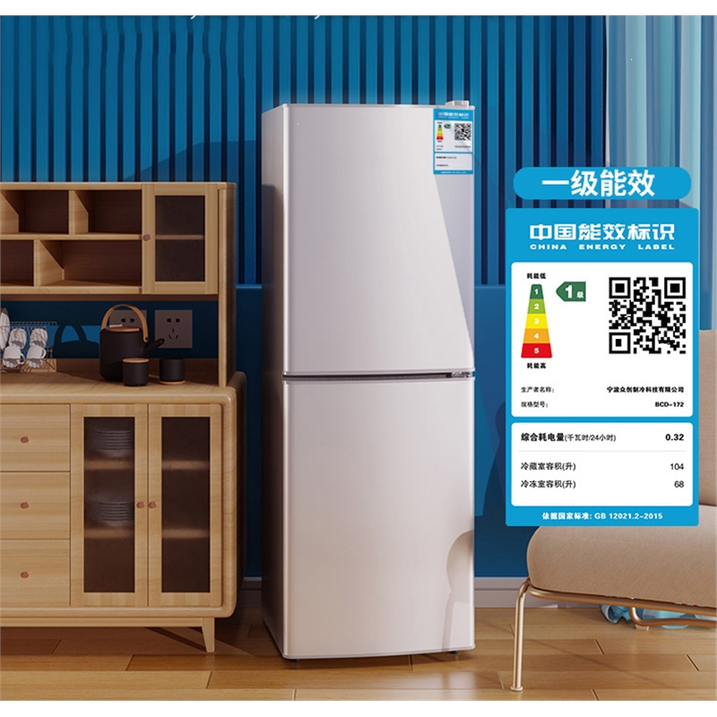 冰箱家用一级能效小型中型切夫曼双开门宿舍出租房电冷藏冷冻_双门①①⑨银三级能效
